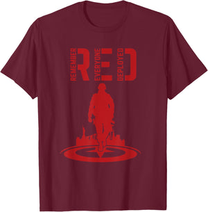 Retro US Army Military RED Friday Remember Everyone Deployed T-Shirt - T-Shirt | Maroon