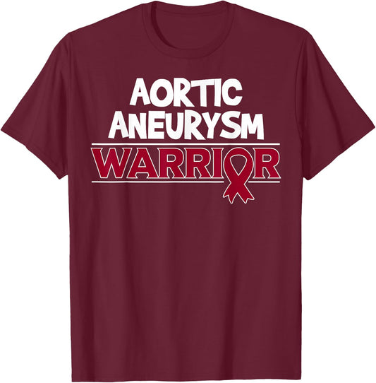 Aortic Aneurysm Survivor Burgundy Ribbon T-Shirt - T-Shirt | Maroon