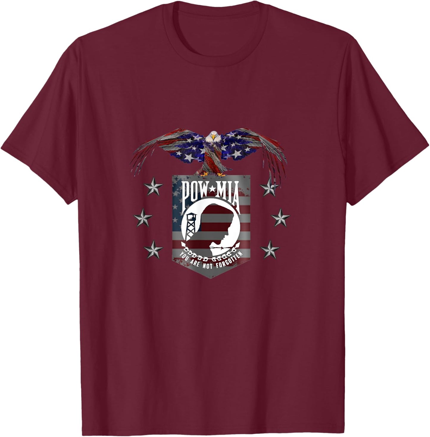 You are Not Forgotten Pow Mia T-Shirt - T-Shirt | Maroon