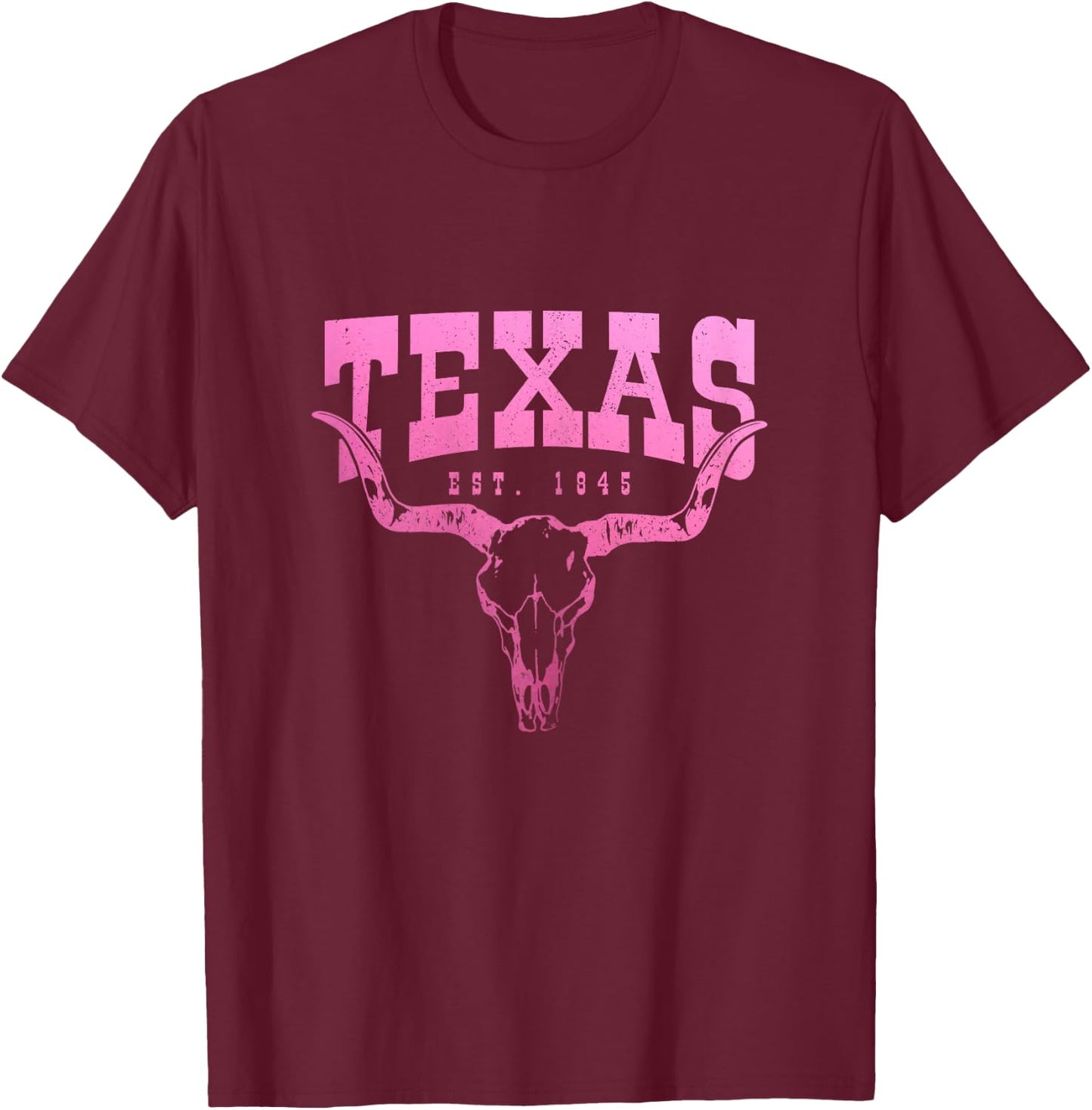 Texas Pride Est. 1845 TX Vintage Girls T-Shirt - T-Shirt | Maroon