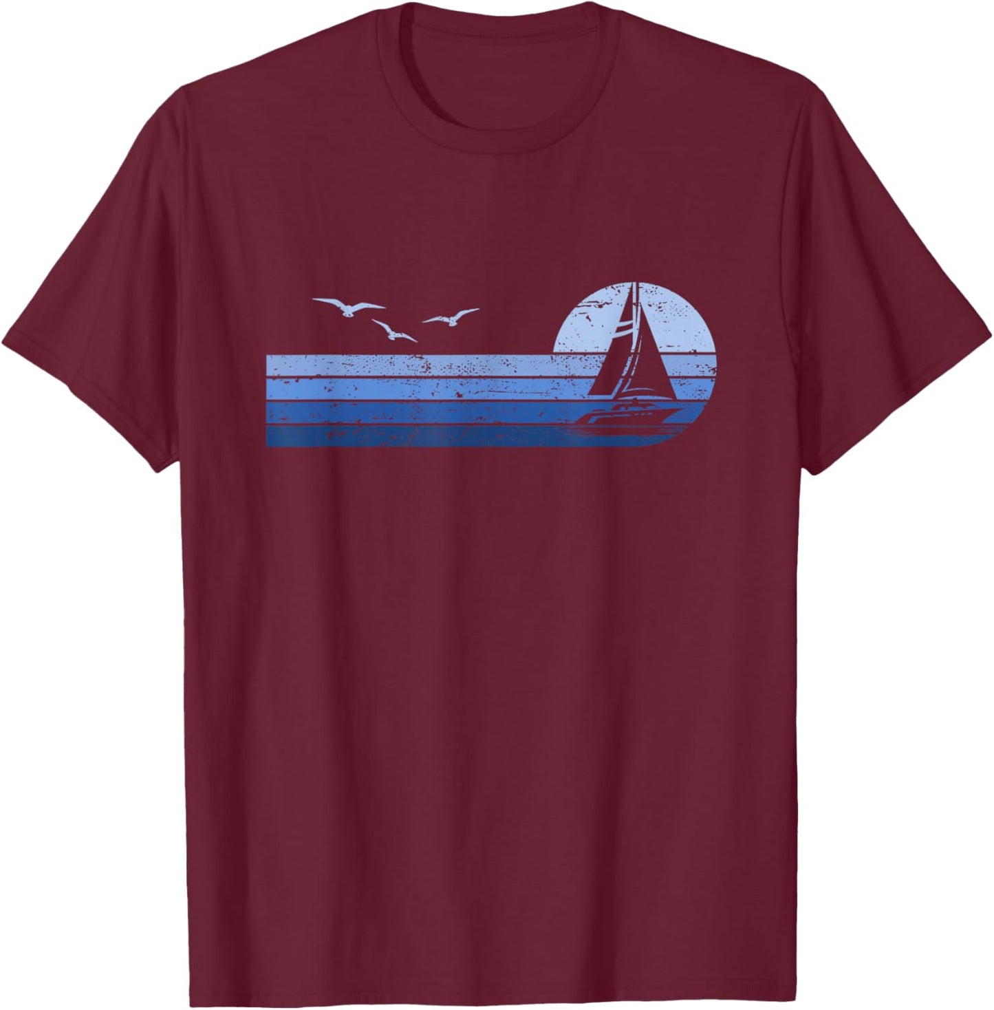 Segler Skipper Segelboot Kapitän Segeln T-Shirt - T-Shirt | Maroon