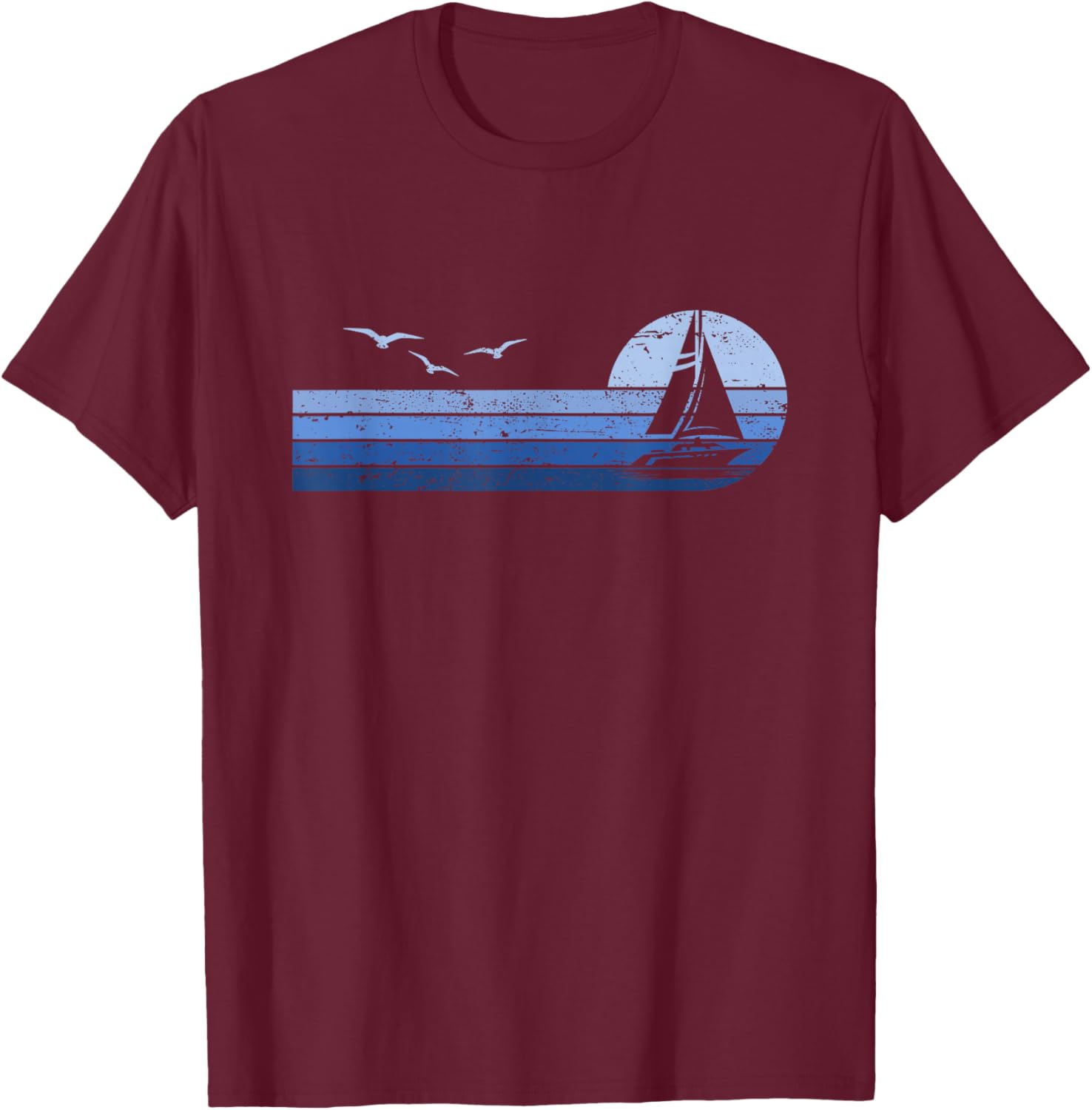 Segler Skipper Segelboot Kapitän Segeln T-Shirt - T-Shirt | Maroon
