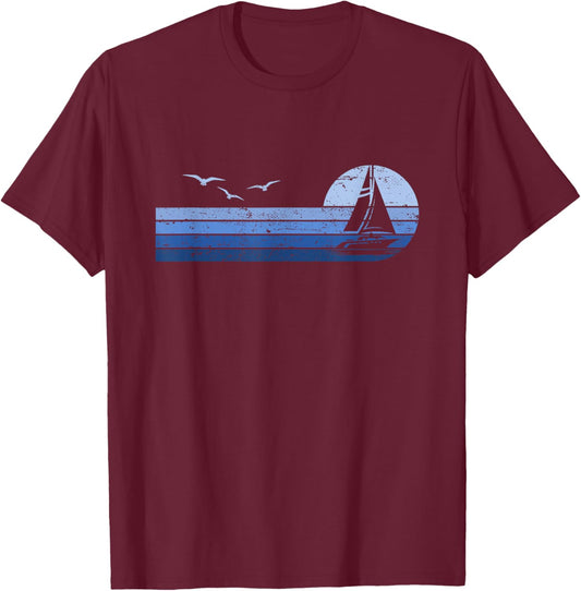 Segler Skipper Segelboot Kapitän Segeln T-Shirt - T-Shirt | Maroon