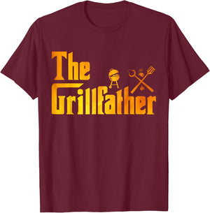 Barbecue Chef | BBQ Grill & Smoker The Grillfather T-Shirt - T-Shirt | Maroon