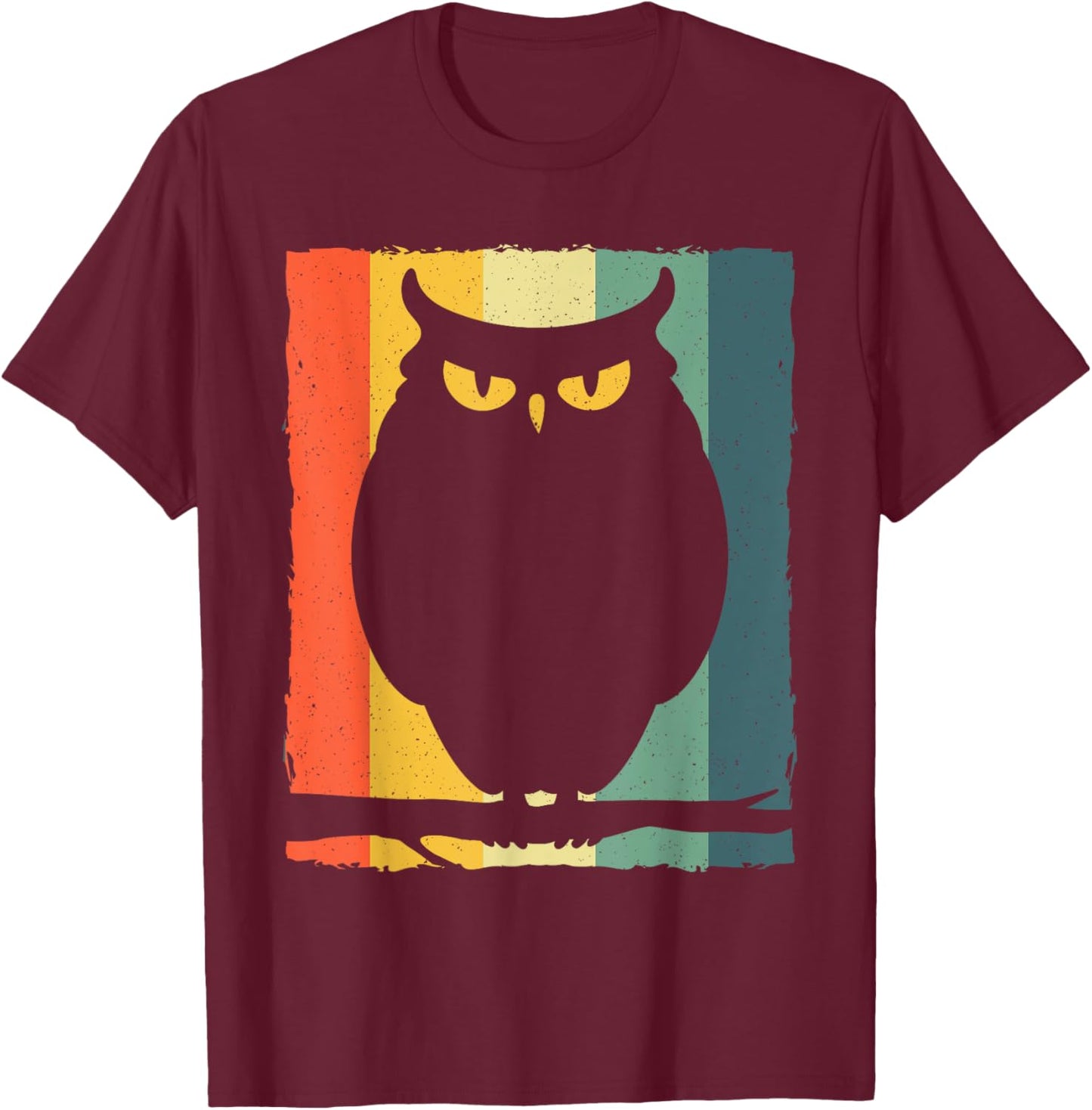 Vintage Owl Art Women Kids Owl Bird Owl Lover T-Shirt - T-Shirt | Maroon