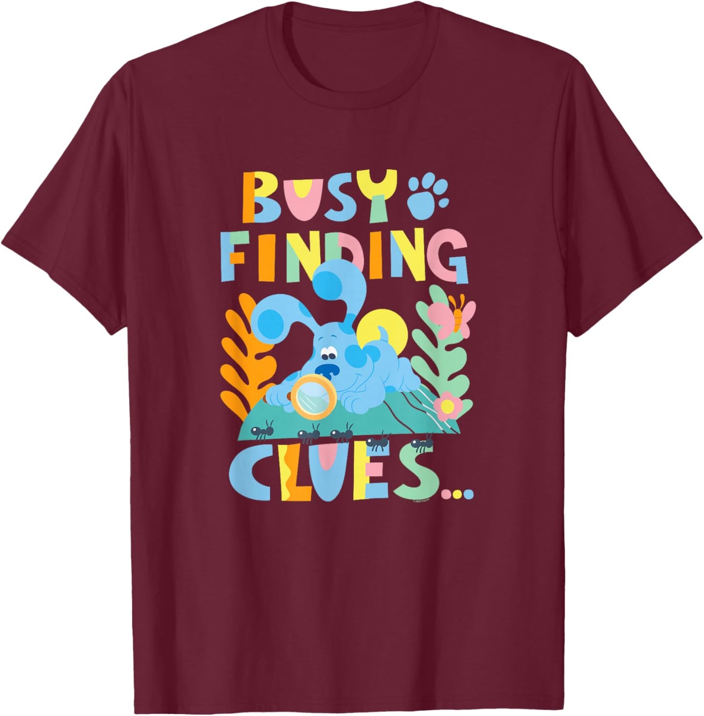 Blue's Clues & You Busy Finding Clues Ant Nature Explorer T-Shirt - T-Shirt | Maroon