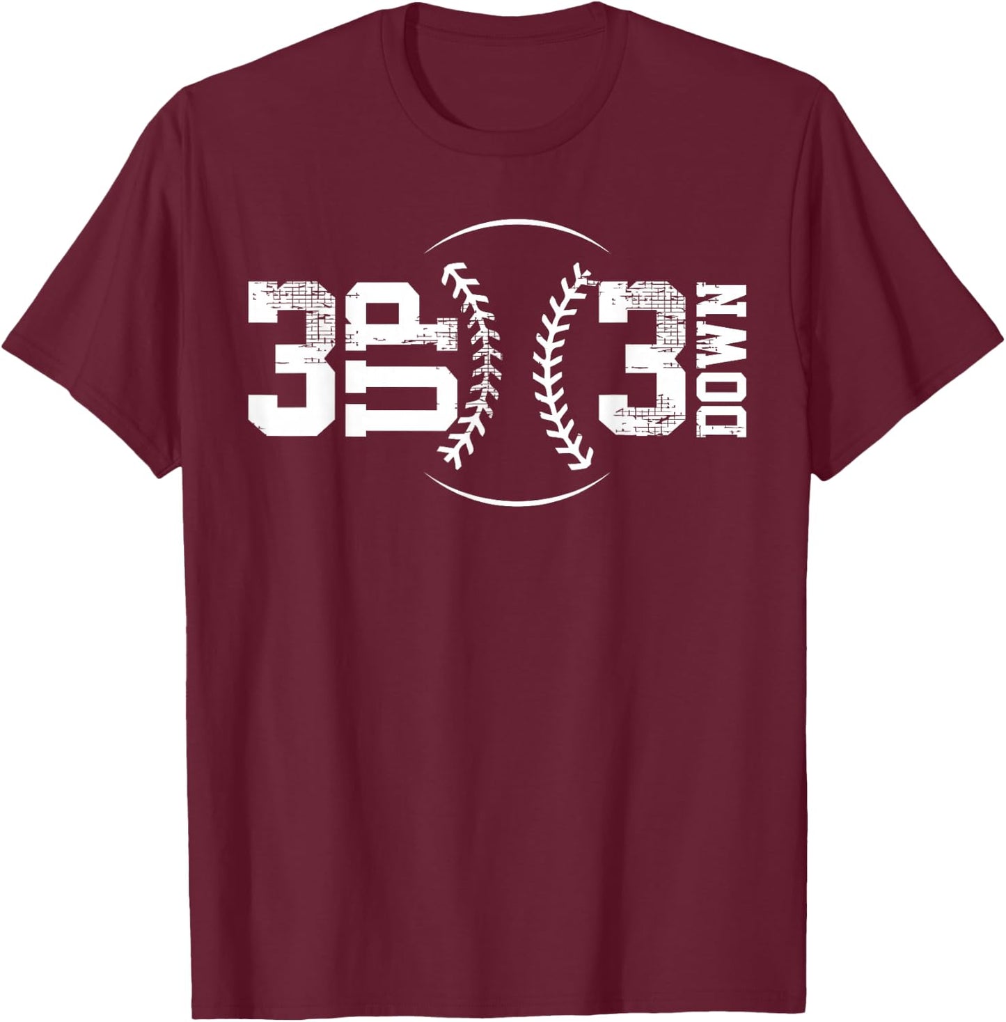 3 UP 3 Down Baseball T-Shirt - T-Shirt | Maroon