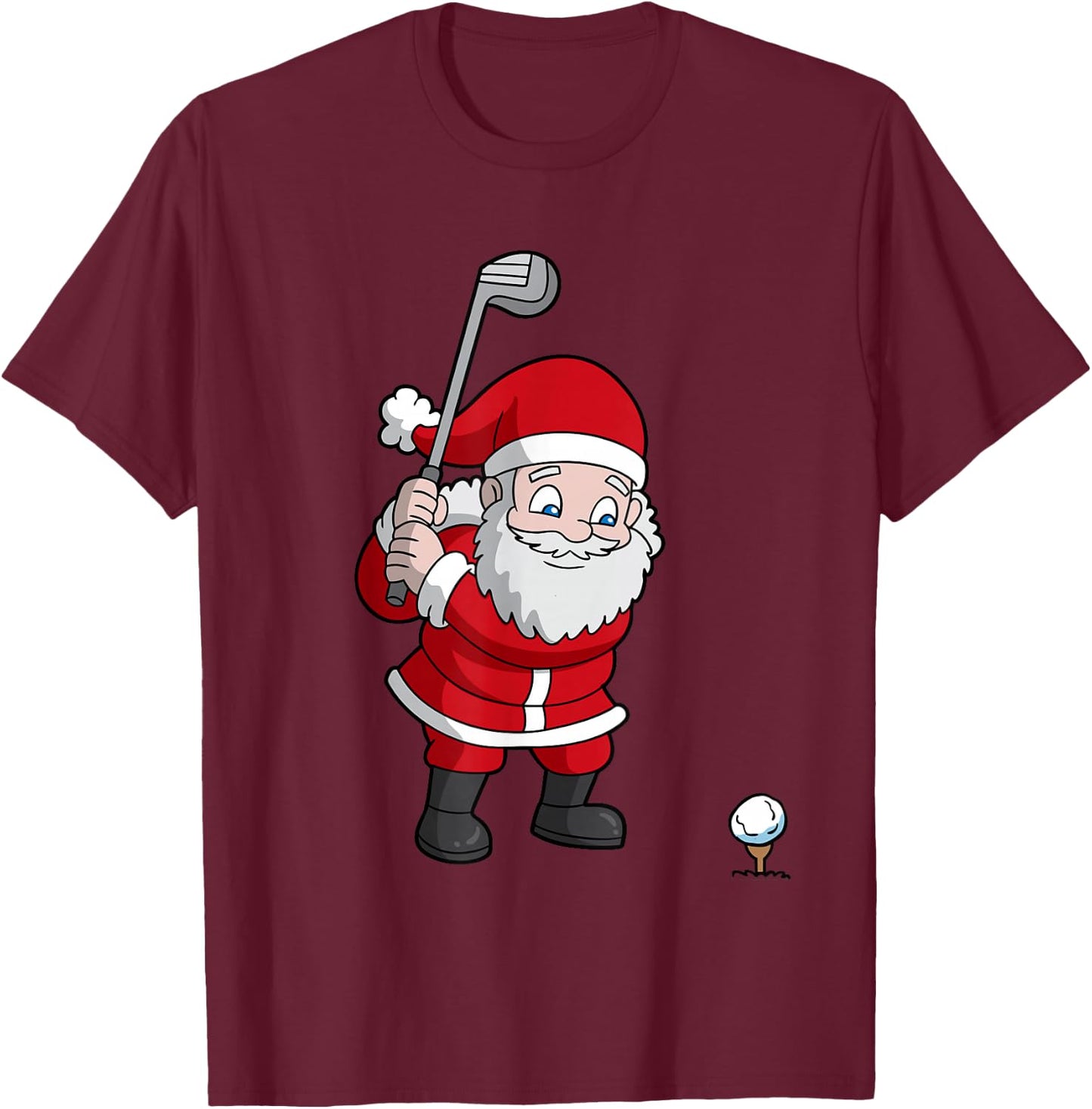 Santa Claus Golf Christmas Golfer Golfing T-Shirt - T-Shirt | Maroon