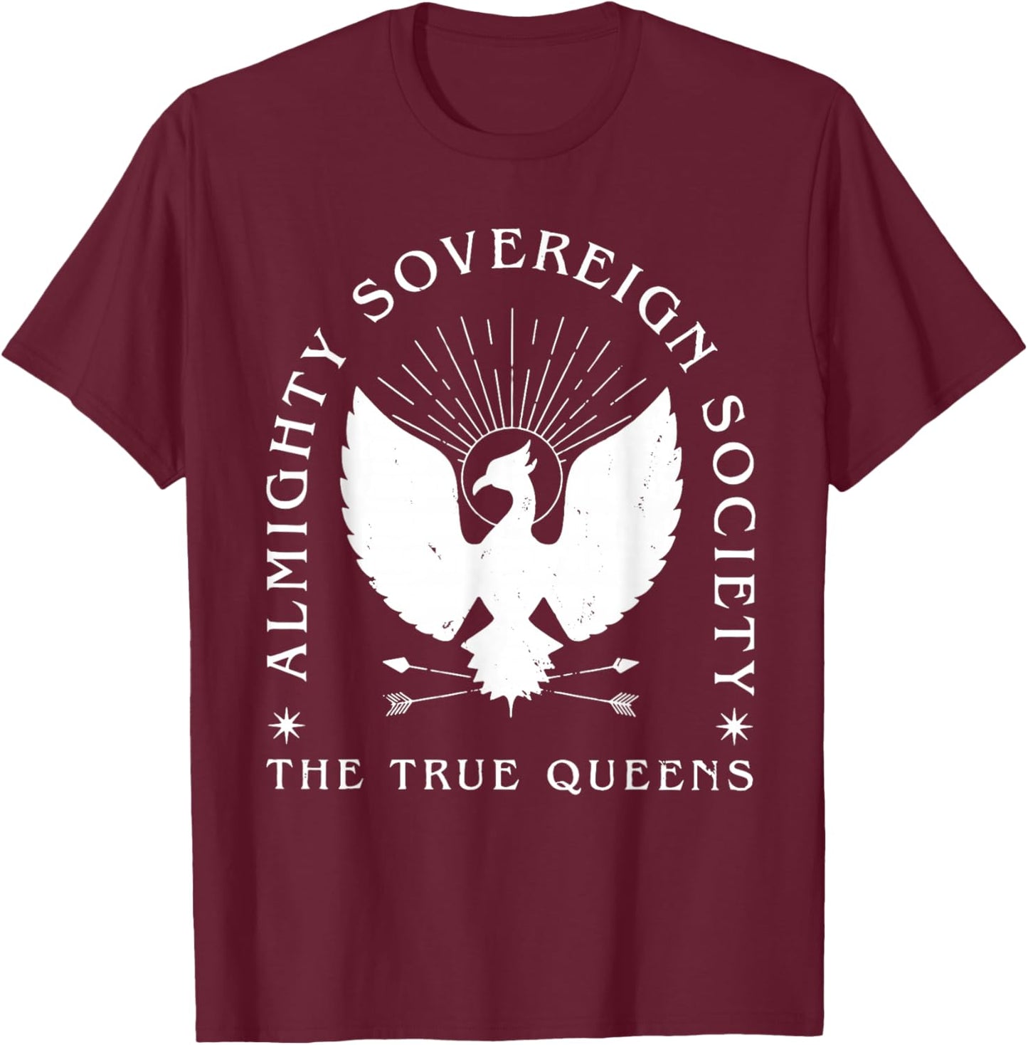 Almighty Sovereign Society | Zodiac Academy Geraldine Grus T-Shirt - T-Shirt | Maroon