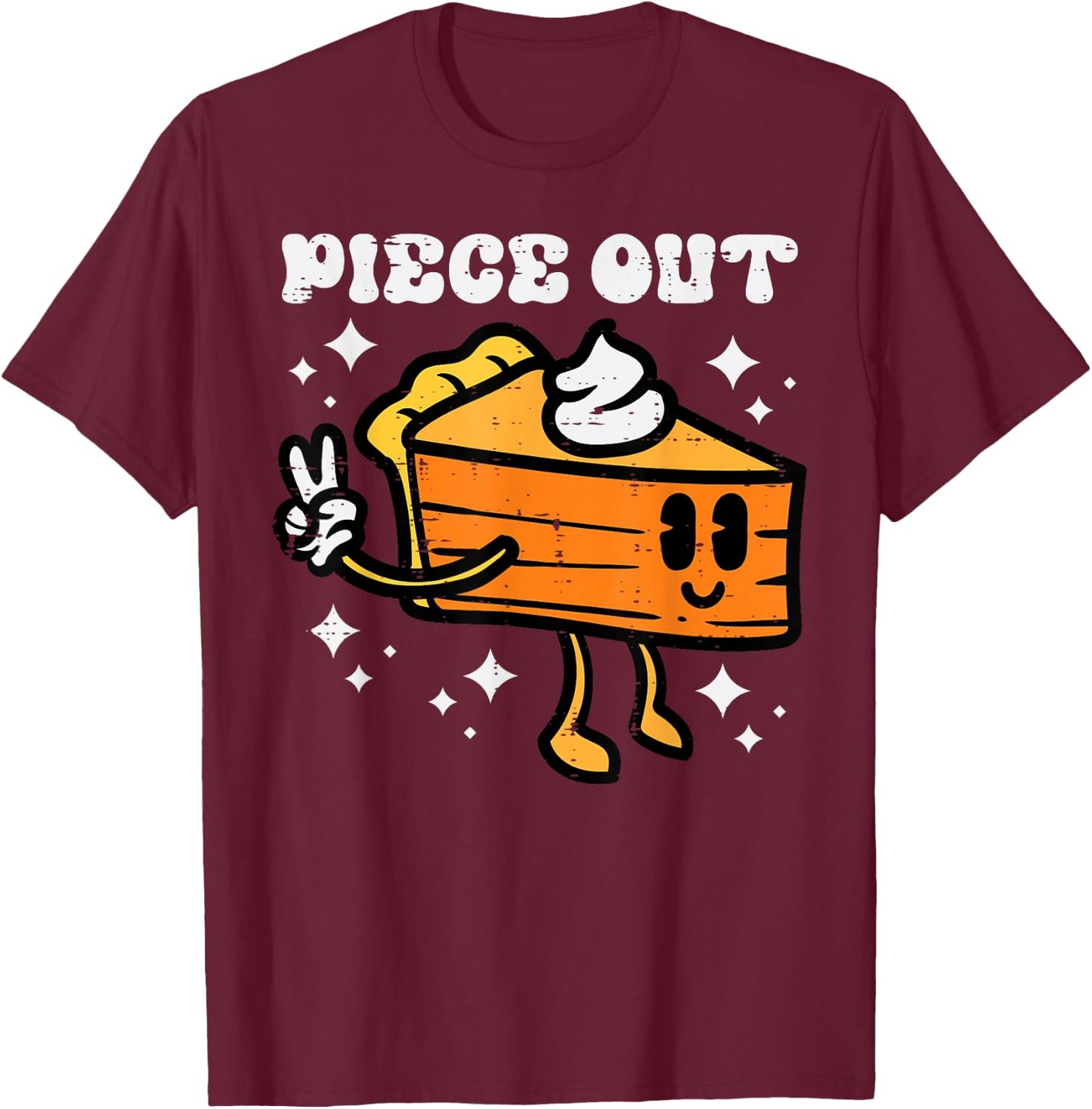 Piece Out Pumpkin Pie Funny Retro Thanksgiving Men Women Kid T-Shirt - T-Shirt | Maroon