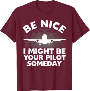 Funny Airline Pilot Art Women Aviation Future Pilot T-Shirt - T-Shirt | Maroon