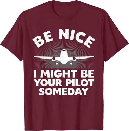 Funny Airline Pilot Art Women Aviation Future Pilot T-Shirt - T-Shirt | Maroon