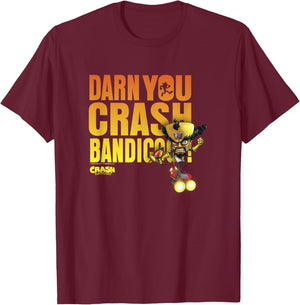 Crash Bandicoot Dr. Neo Cortex Darn You Crash Bandicoot Logo T-Shirt - T-Shirt | Maroon