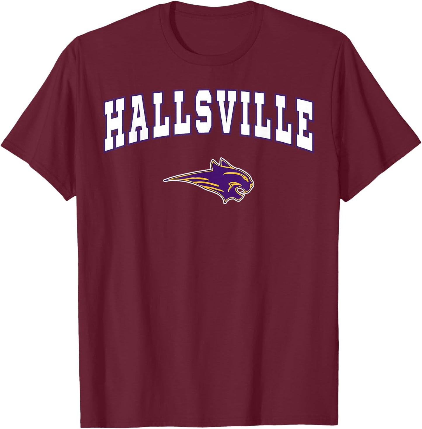 Hallsville High School Bobcats C2 T-Shirt - T-Shirt | Maroon