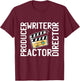 Funny Film Editor Designs For Film Making Lover -Adults Black Short Sleeve Classic Fit Retro Movie-Themed T-Shirt - T-Shirt | Maroon