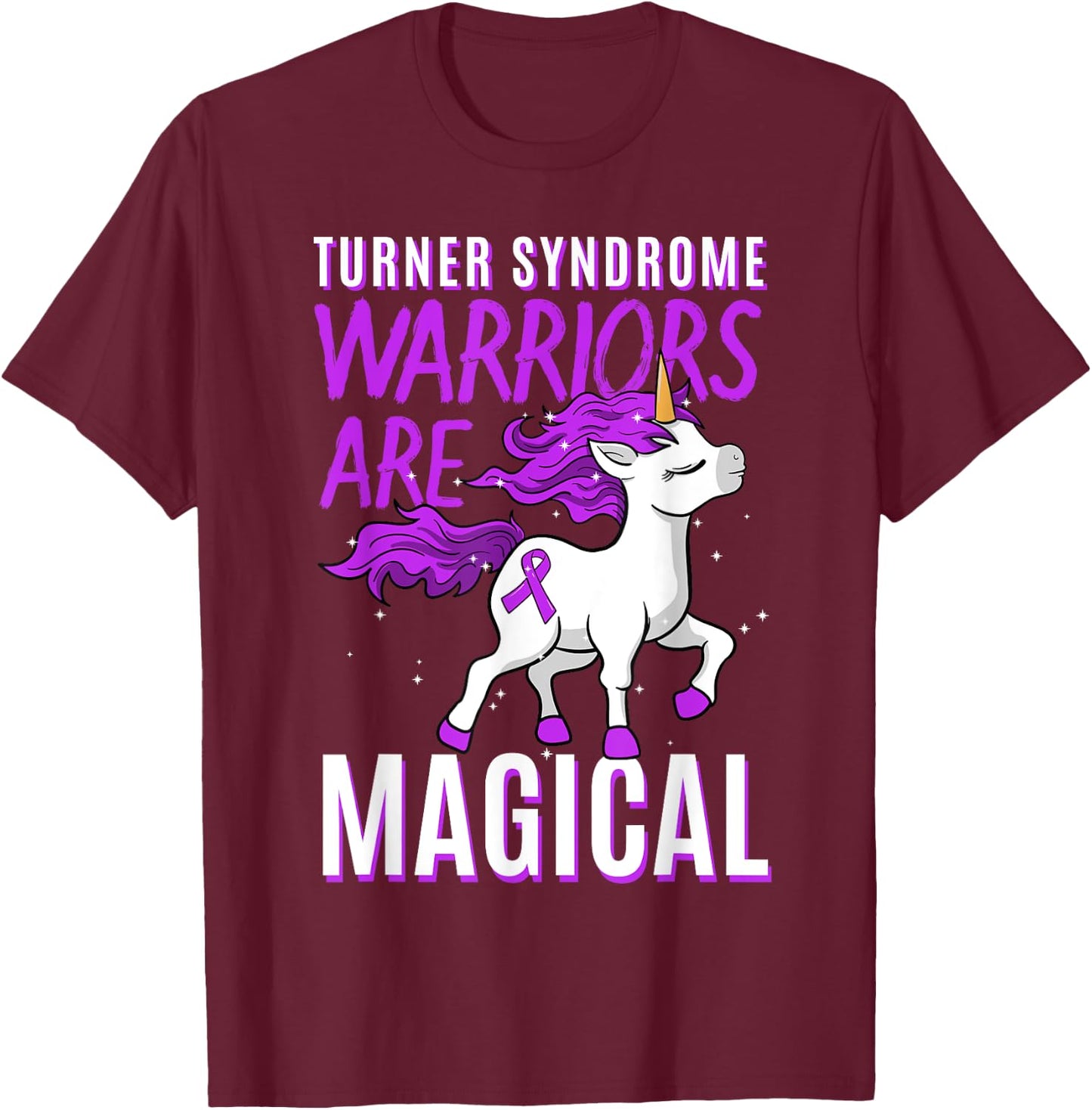 Bonnevie Ullrich Turner Syndrome Awareness 45,X0 TS Unicorn T-Shirt - T-Shirt | Maroon
