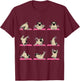 Pug Yoga Pink Ribbon Funny Dog Breast Cancer Awareness Gifts Women Kids T-Shirt - T-Shirt | Maroon