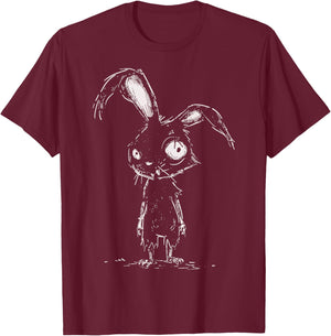 Weird Grunge Bunny Rabbit Alt Goth Cute Horror Aesthetic T-Shirt - T-Shirt | Maroon