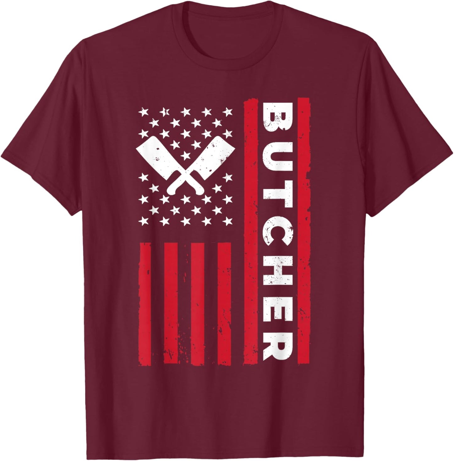 Cool Butcher Art Dad Meat Cutting Butchery Butcher T-Shirt - T-Shirt | Maroon