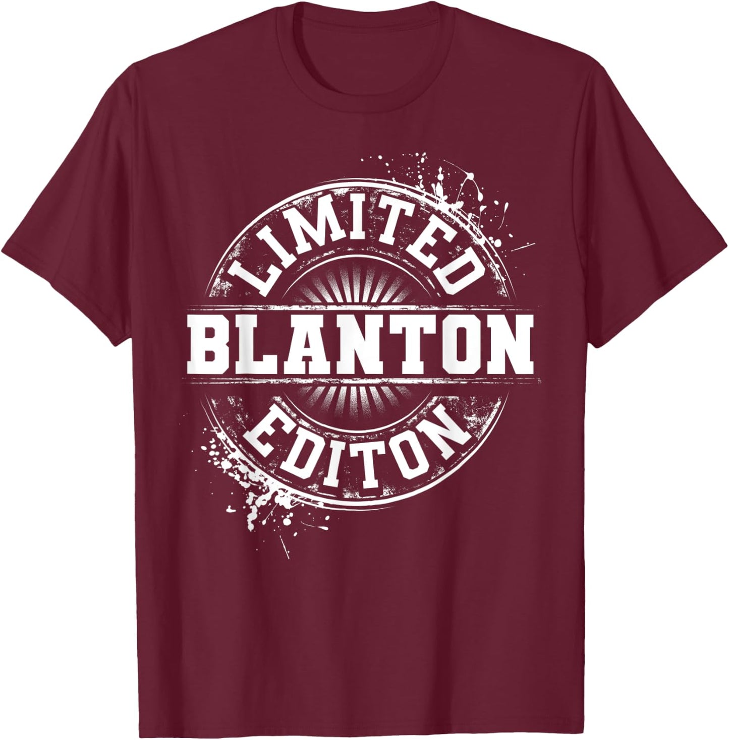 BLANTON Funny Surname Family Tree Birthday Reunion Gift T-Shirt - T-Shirt | Maroon