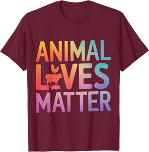Vegetarian Animal Lives Matter T-Shirt - T-Shirt | Maroon