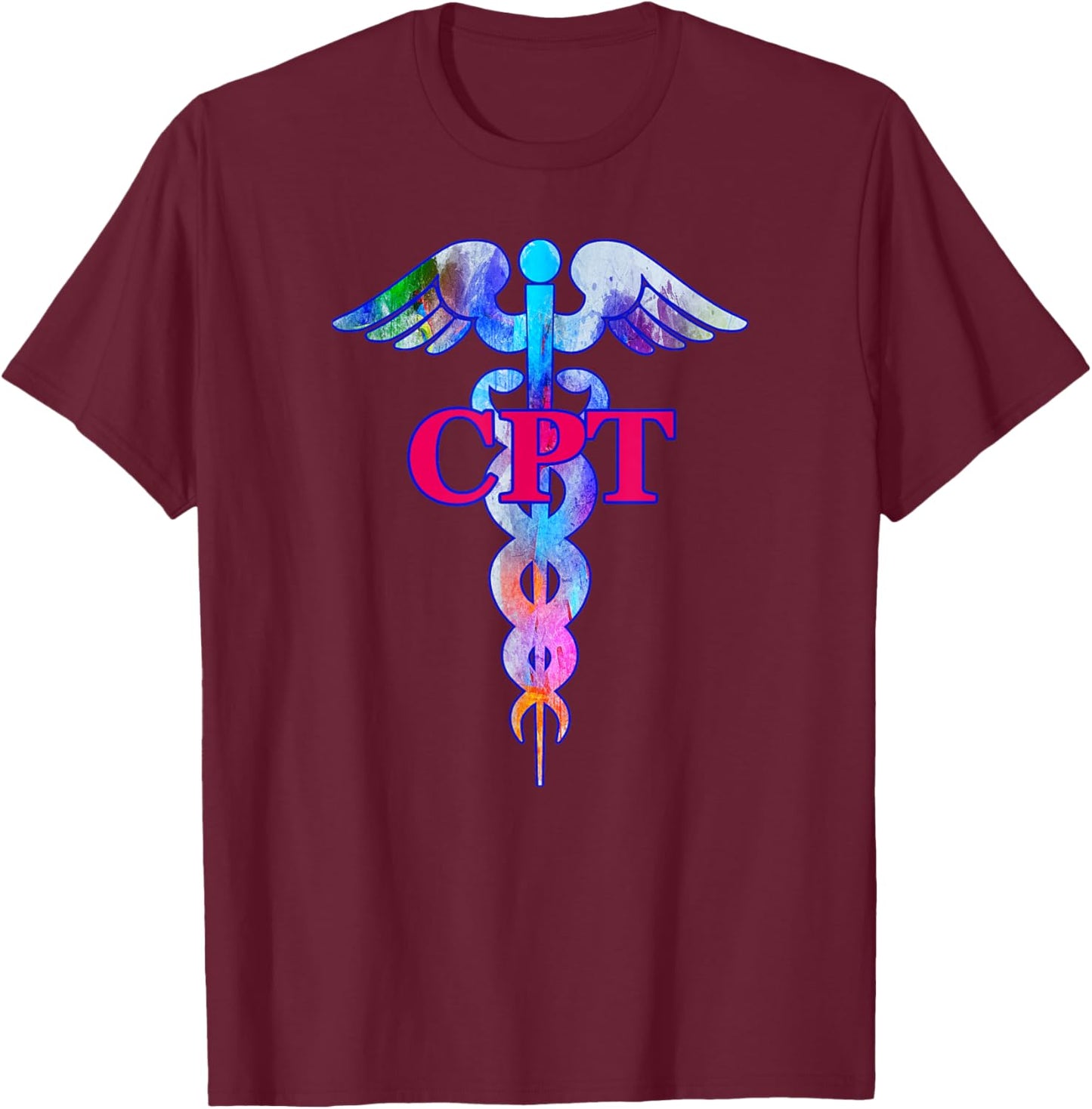 Certified Phlebotomy Technician CPT Caduceus Medical Symbol T-Shirt - T-Shirt | Maroon