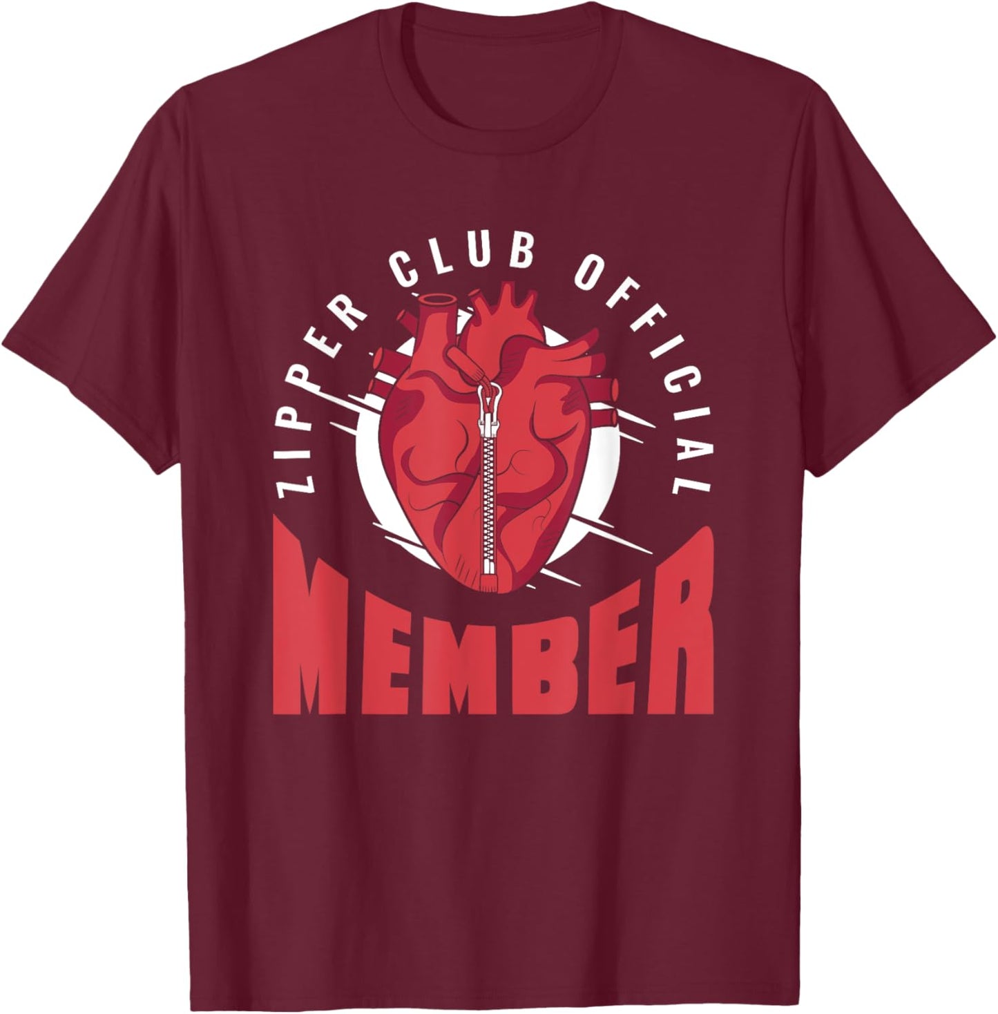 Zipper Club Official Member Transplant Open Heart Surgeon T-Shirt - T-Shirt | Maroon