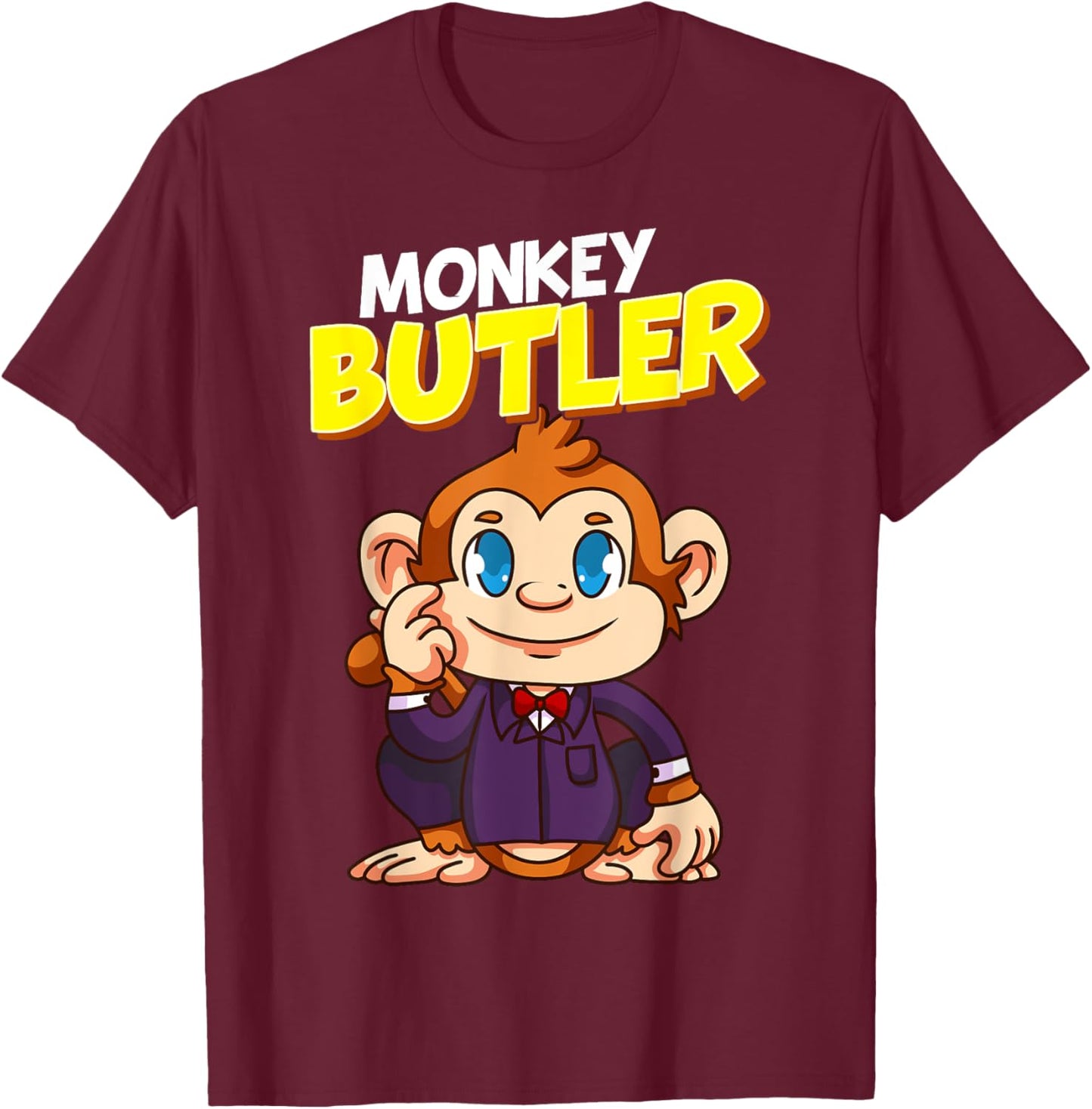 Butler - Monkey Butler T-Shirt - T-Shirt | Maroon