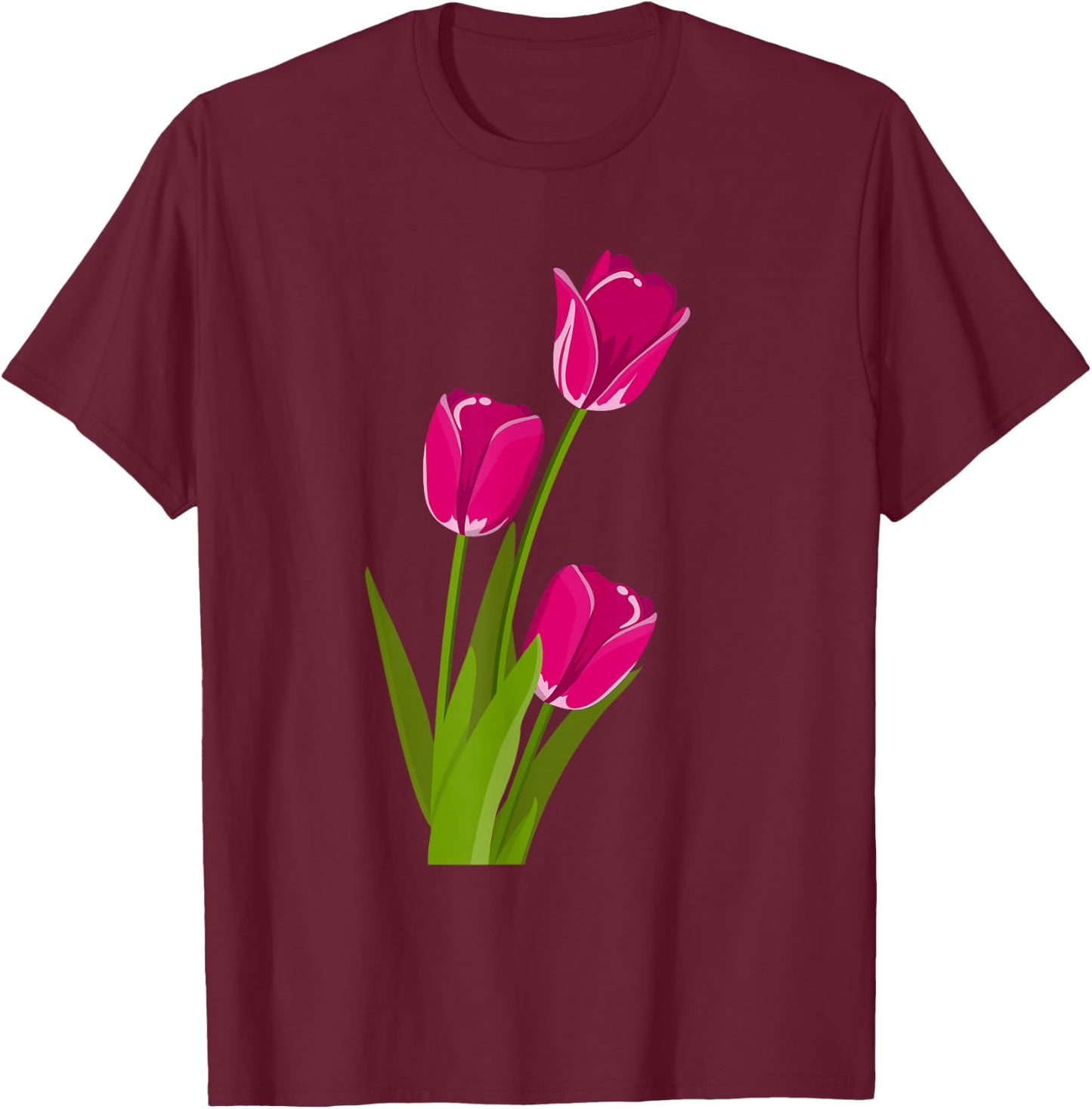 Pink Tulips lover T-Shirt - T-Shirt | Maroon