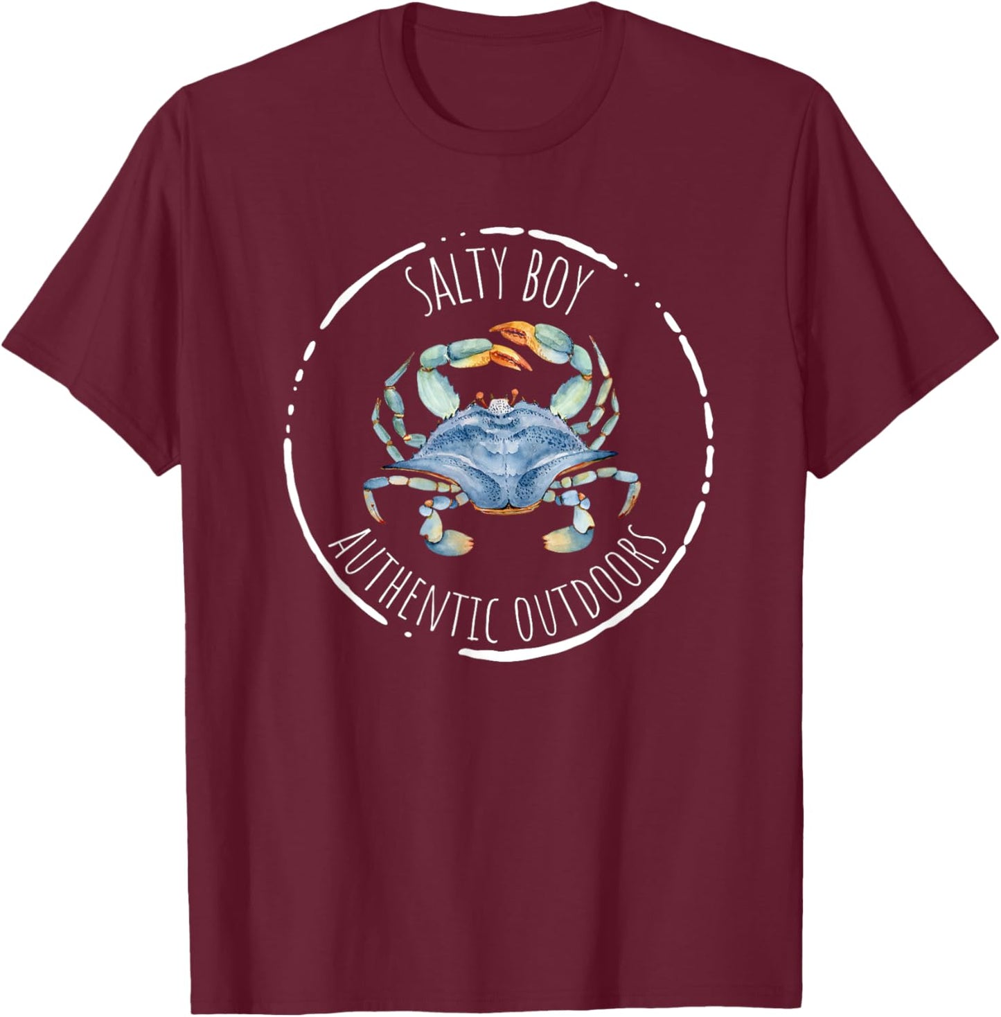Salty Boy Salty Attitude Funny Fishing Crab Fishing Salty T-Shirt - T-Shirt | Maroon