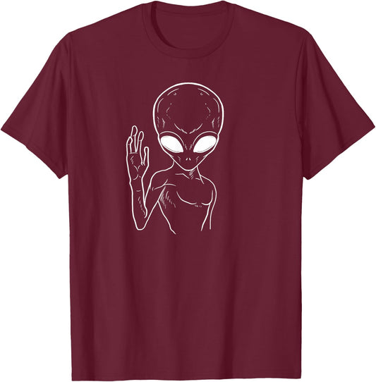 Alien Outer Space - Extraterrestrial Alien T-Shirt - T-Shirt | Maroon