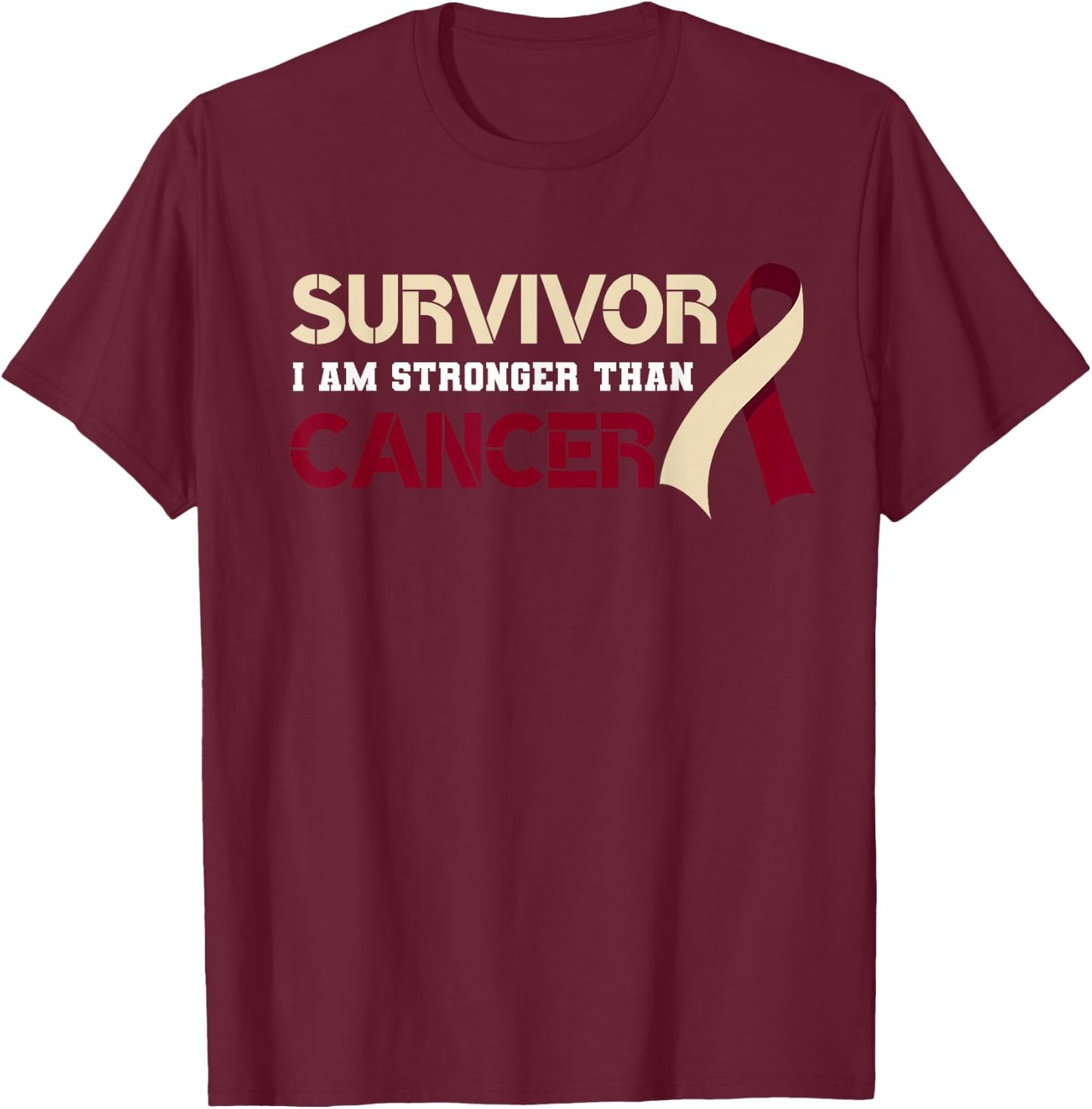 Survivor I'm Stronger Than Oral Head & Neck Cancer Survivor T-Shirt - T-Shirt | Maroon