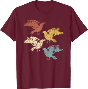 Black Crow Forest Animal Bird Gothic Spooky Retro Raven T-Shirt - T-Shirt | Maroon