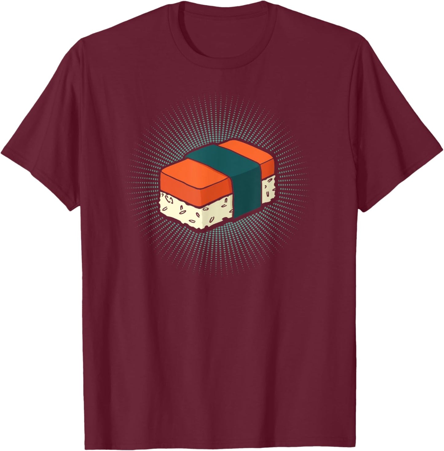 Musubi Vintage Burst Style T-Shirt - T-Shirt | Maroon