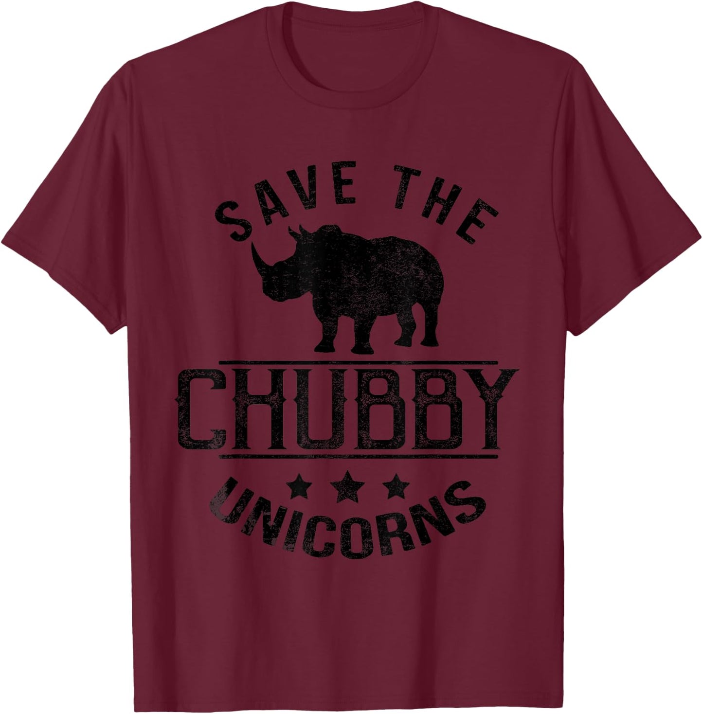 Save the Chubby Unicorns Rhino T-Shirt - T-Shirt | Maroon