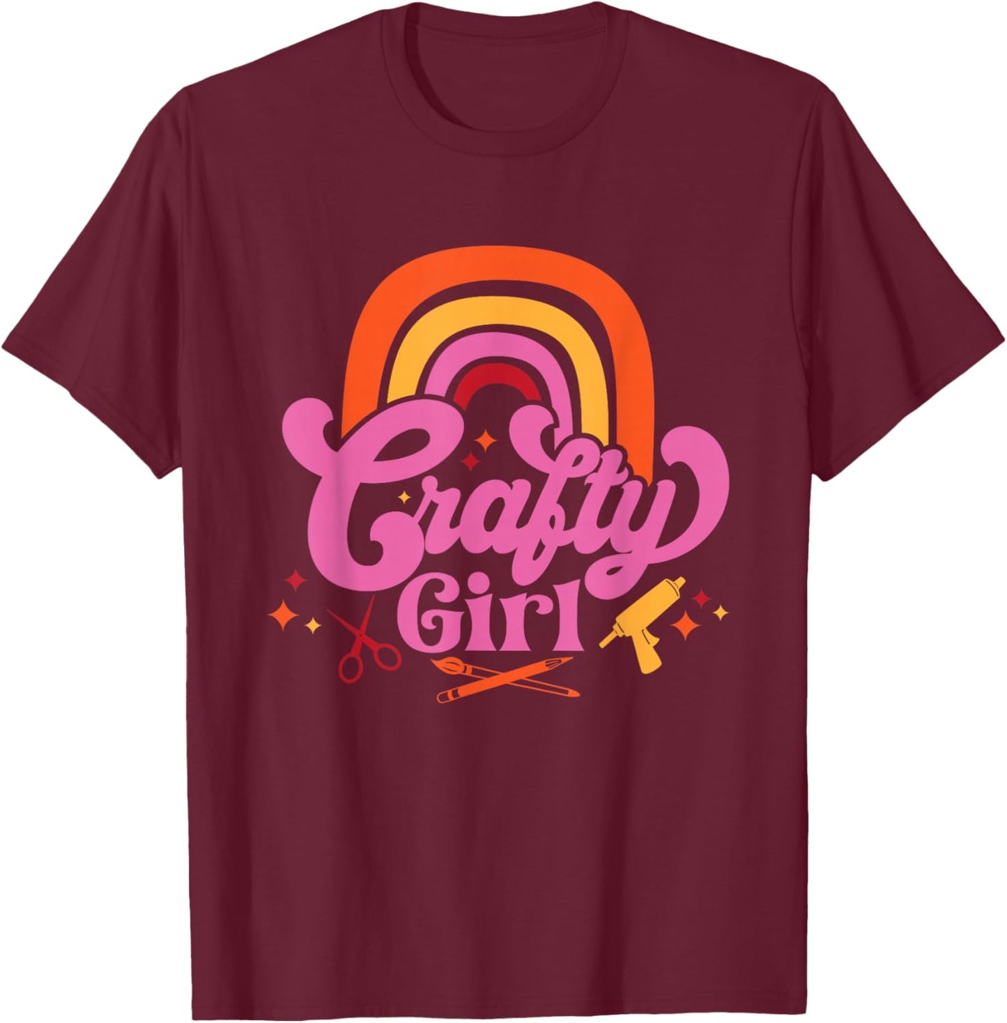 Crafty Girl Saying / Love Crafting / Crafter Art Crafty T-Shirt - T-Shirt | Maroon