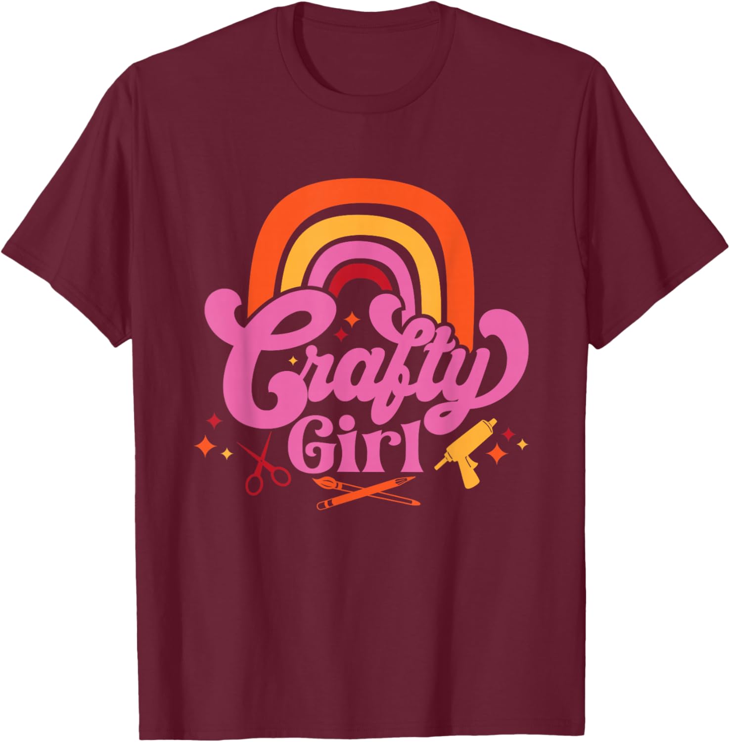 Crafty Girl Saying / Love Crafting / Crafter Art Crafty T-Shirt - T-Shirt | Maroon
