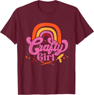 Crafty Girl Saying / Love Crafting / Crafter Art Crafty T-Shirt - T-Shirt | Maroon