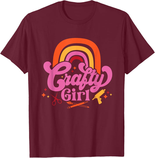 Crafty Girl Saying / Love Crafting / Crafter Art Crafty T-Shirt - T-Shirt | Maroon