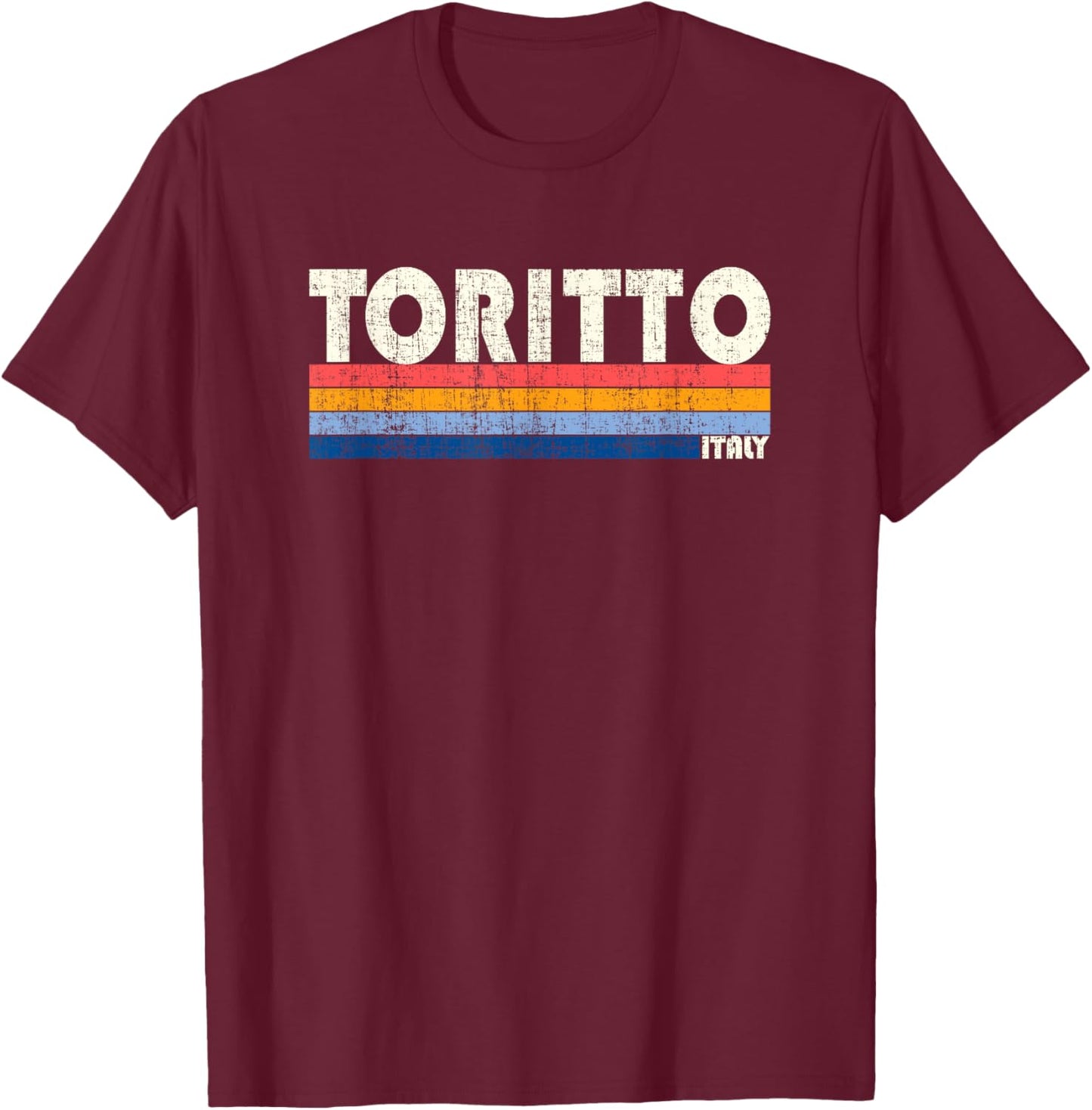 Toritto, Italy Retro 70s 80s Style T-Shirt - T-Shirt | Maroon