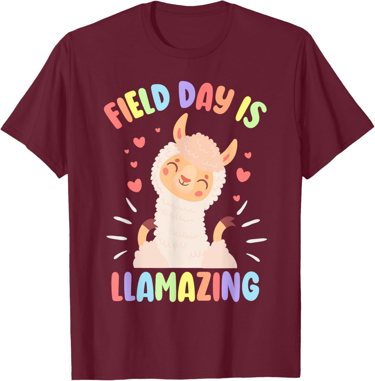Field Day Llama Alpaca T-Shirt - T-Shirt | Maroon