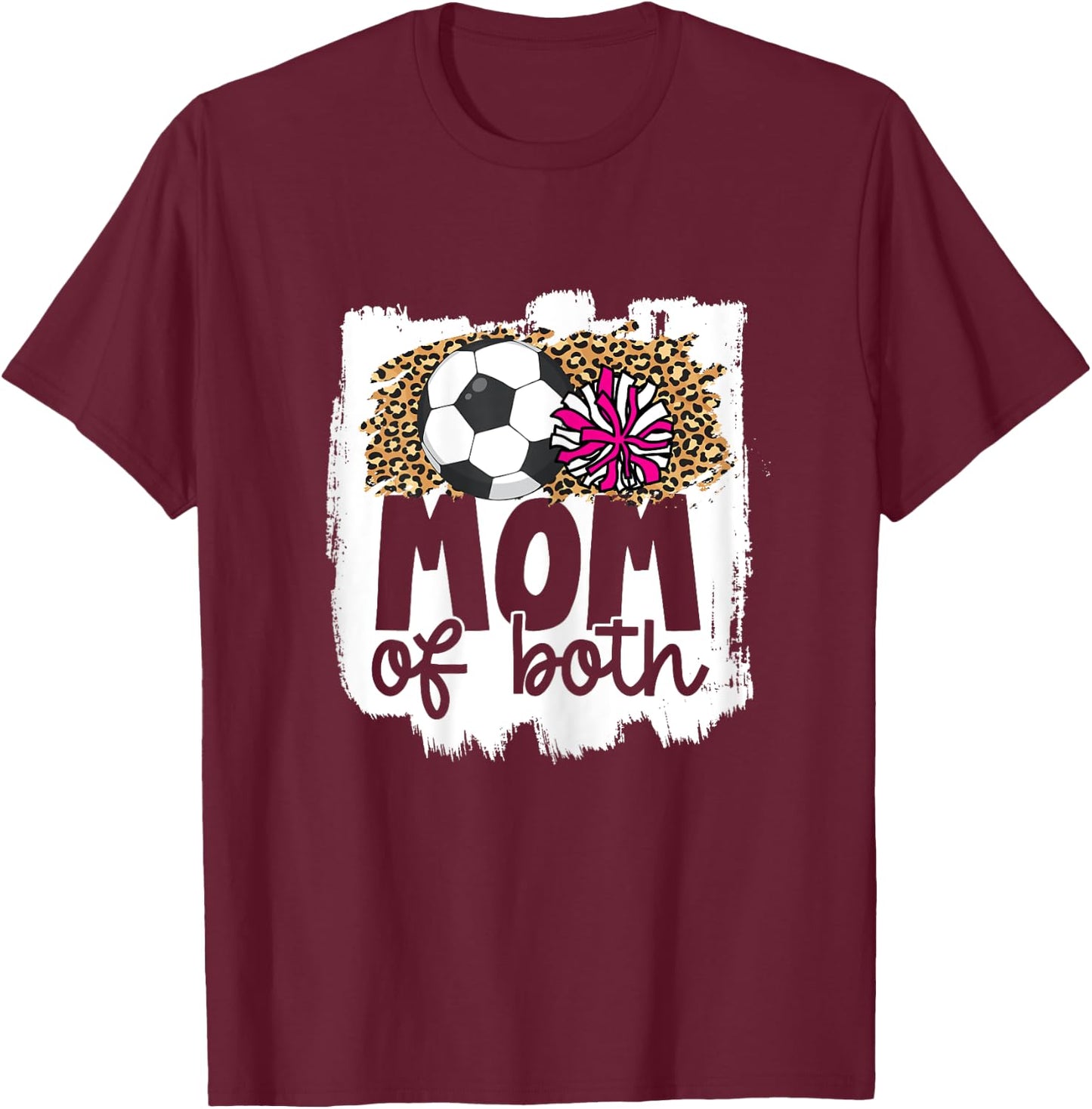 Cheer Soccer Mom of Both Soccer and Cheer Mother T-Shirt - T-Shirt | Maroon
