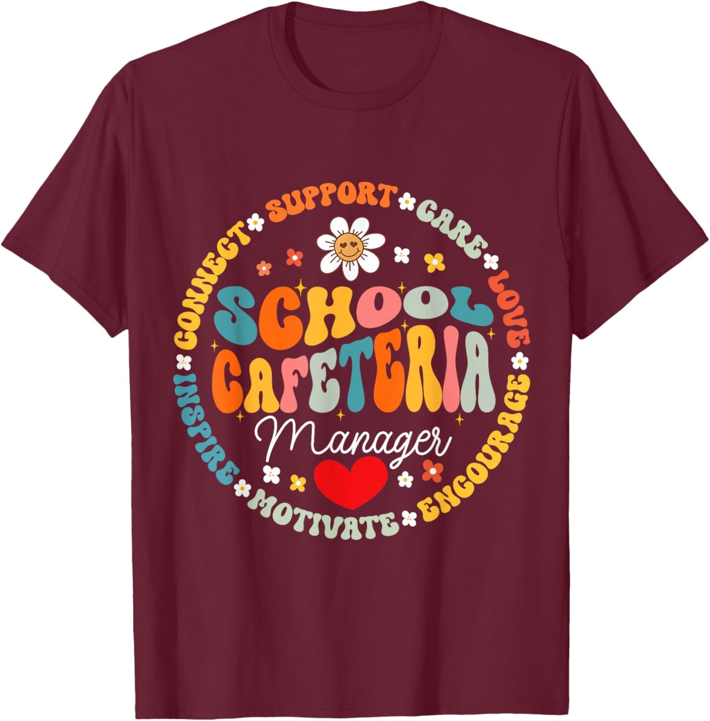 School Cafeteria Manager Food Services Crew Helper Squad T-Shirt - T-Shirt | Maroon