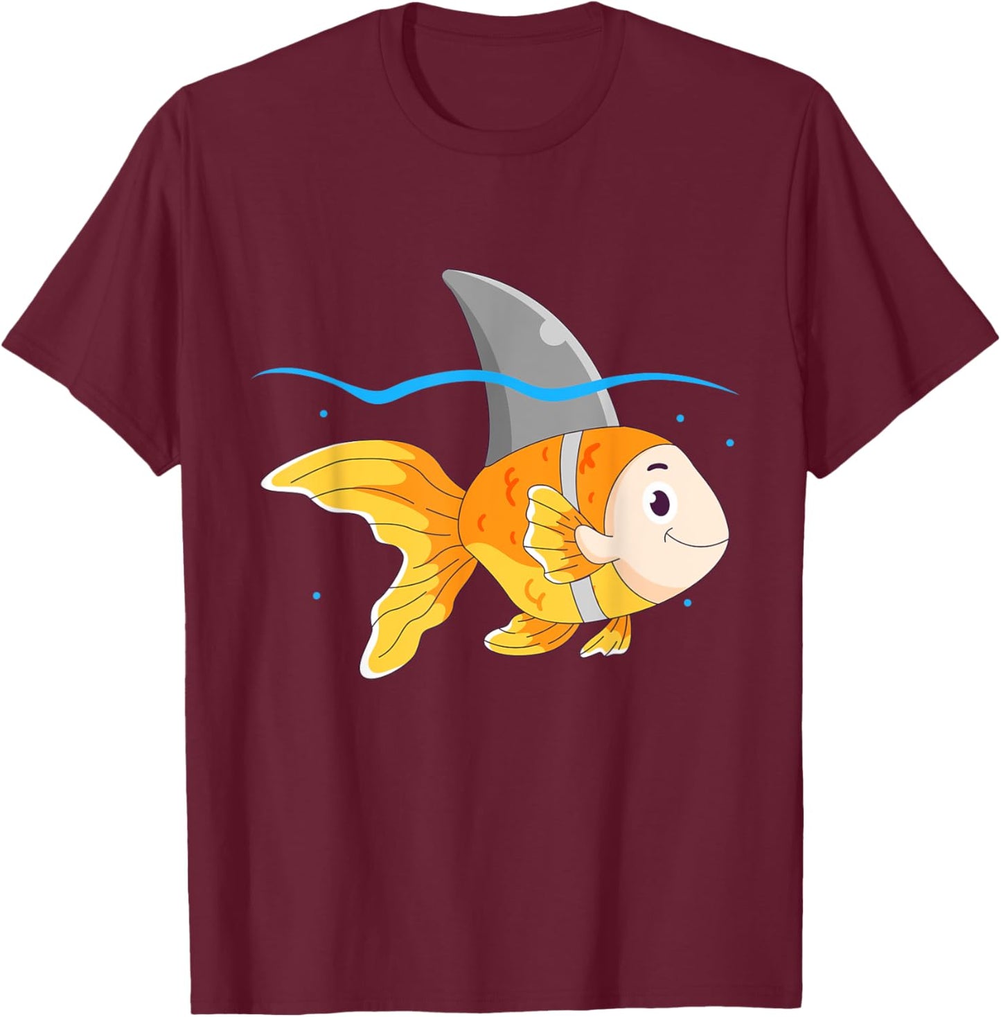 Goldfish With A Shark Fin Funny Goldfish Lover T-Shirt - T-Shirt | Maroon