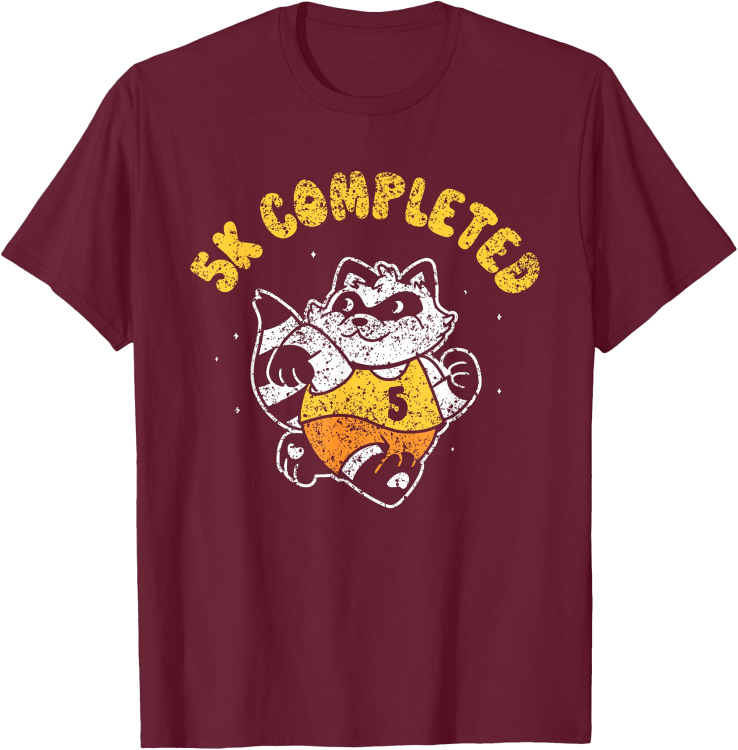 5K Completed Race Runner Run Running 5K T-Shirt - T-Shirt | Maroon