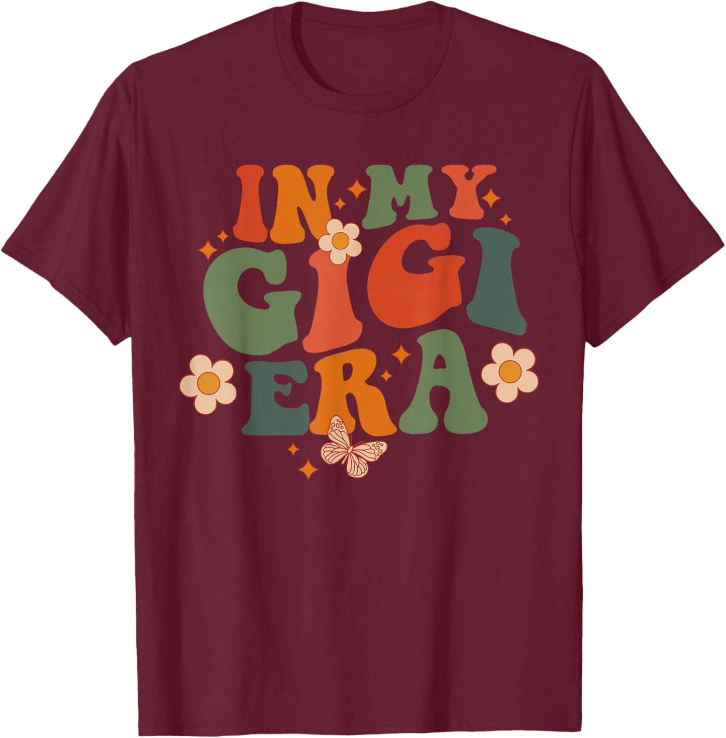 In My Gigi Era Baby Announcement for Grandma Mother's Day T-Shirt - T-Shirt | Maroon