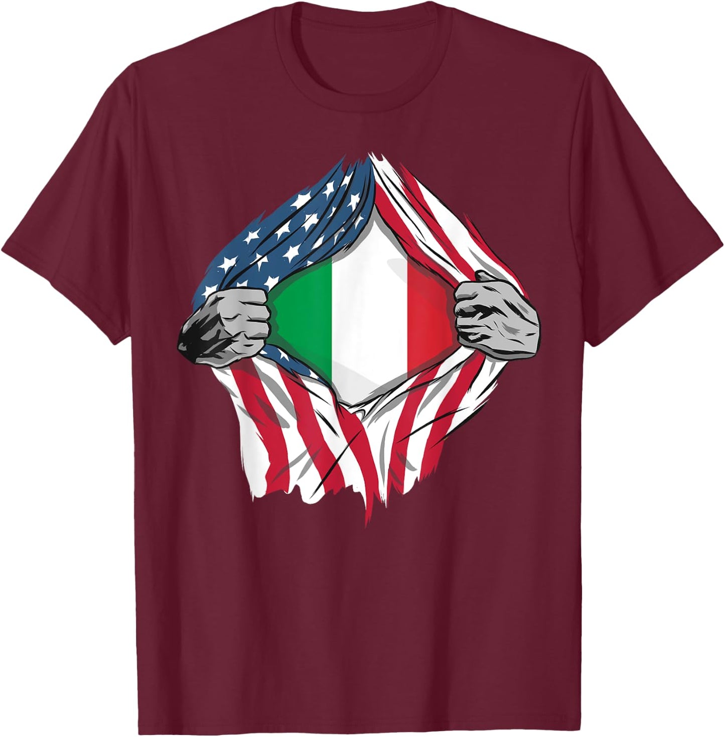 Italian American Blood Inside Me - Country Flags T-Shirt - T-Shirt | Maroon