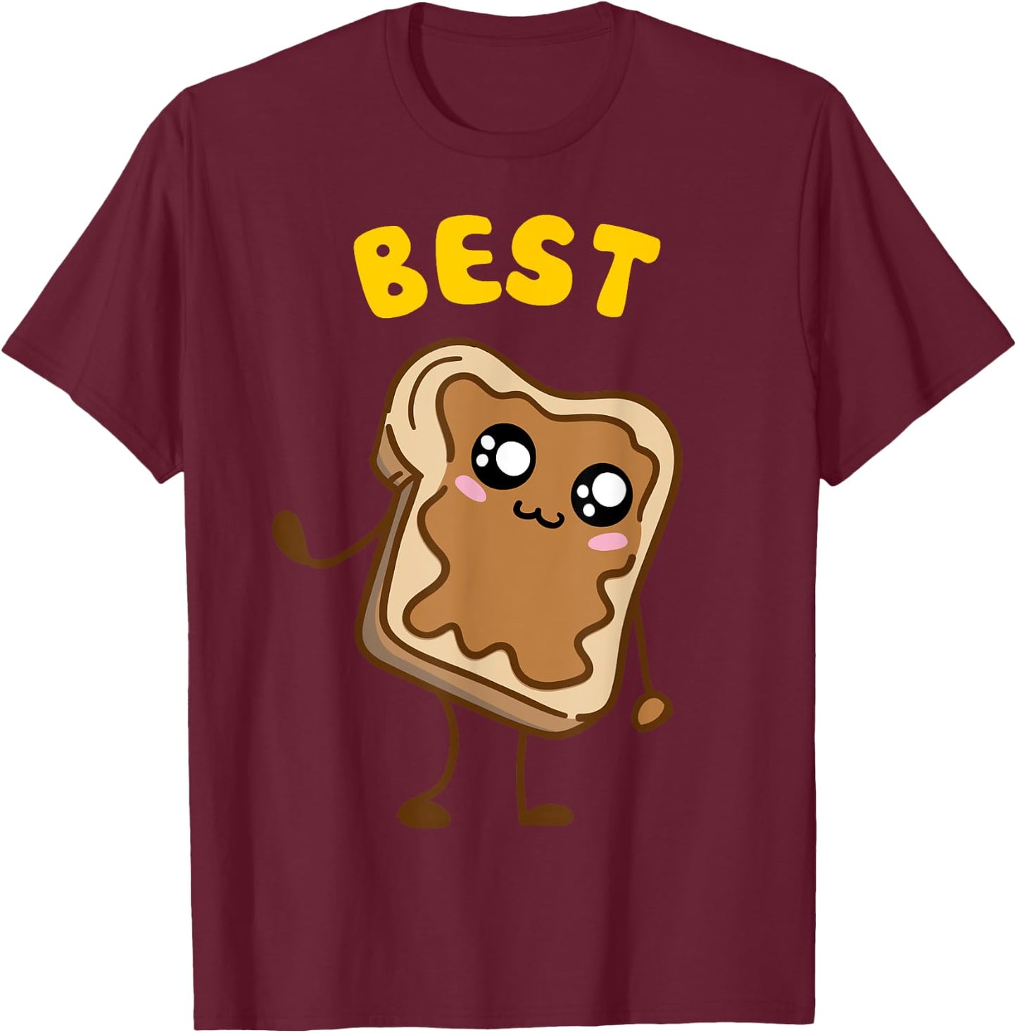 Kawaii Peanut Butter - Jelly - 1/2 BFF Best Friends Matching T-Shirt - T-Shirt | Maroon