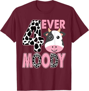 Im 4 4th Bday Four Ever Moody Birthday Decorations T-Shirt - T-Shirt | Maroon