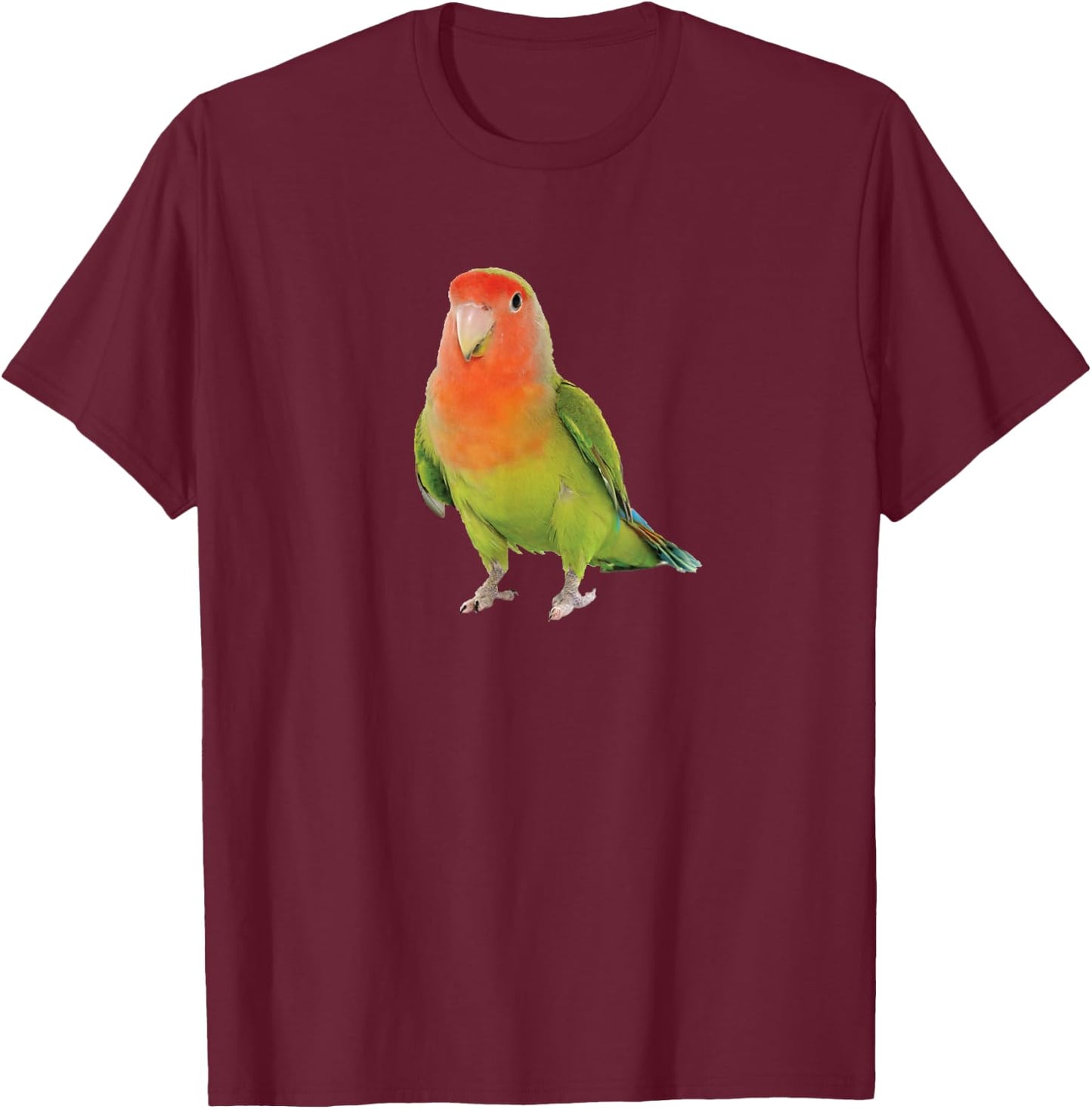 Peach Faced Lovebird Parakeet Face T-Shirt - T-Shirt | Maroon